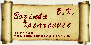 Božinka Kotarčević vizit kartica